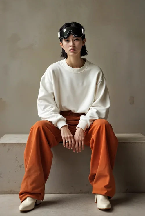 Stylish Sweatshirt Mockup of a Confident Young Woman