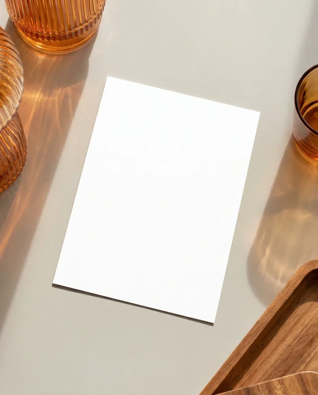 Modern Mockup of a Flyer with Amber Glassware Display