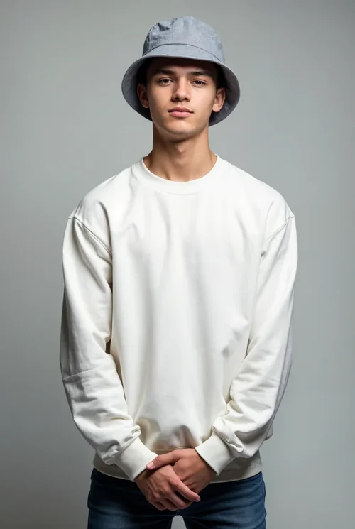 Stylish Mockup of Casual Sweatshirt for Young Men