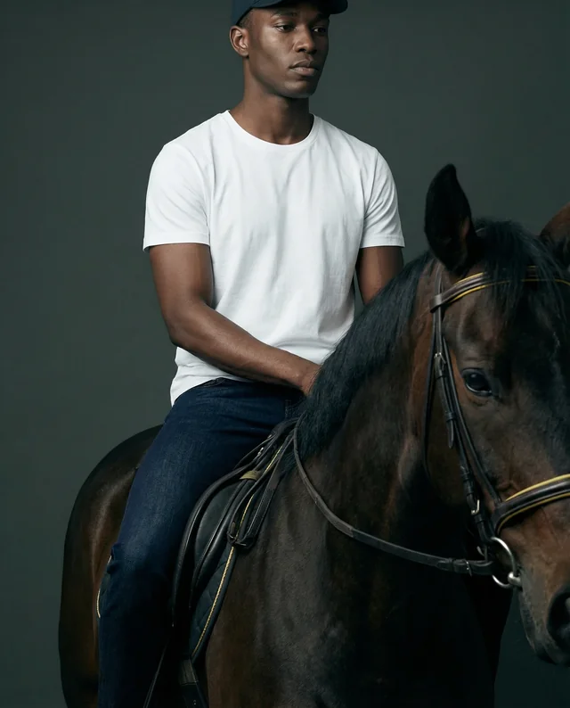 Stylish T-Shirt Mockup with Confident Young Man