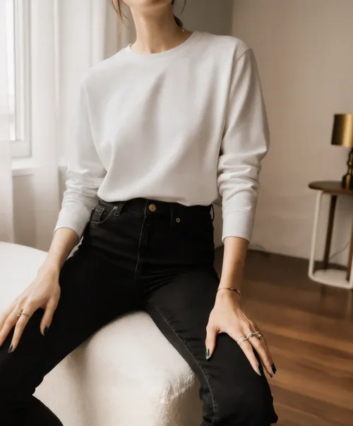 Stylish Mockup of a Woman in a Cozy Sweatshirt