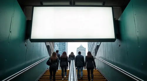 Urban Staircase Mockup with Billboard for Dynamic Ads