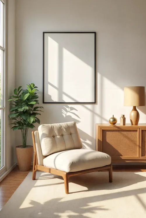 Serene Mockup Poster with Soft Colors and Natural Light