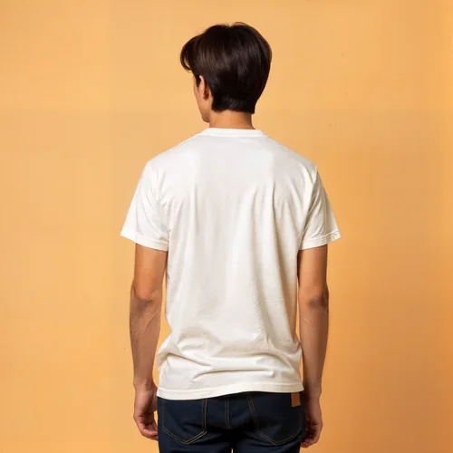 Mockup of T-Shirt Against Warm Orange Gradient Background