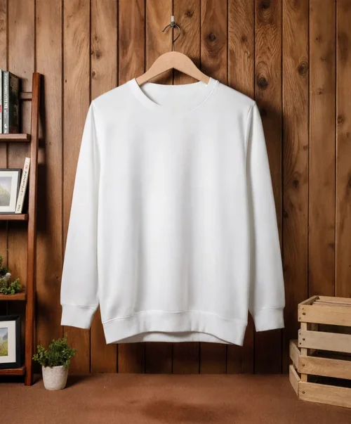 Cozy Mockup of a Classic White Sweatshirt