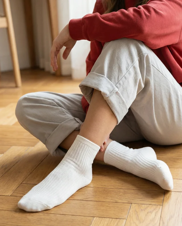 Cozy Socks Mockup on a Casual Home Setting