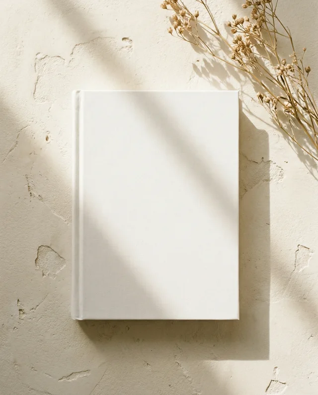 Minimalist Mockup of a Closed White Book