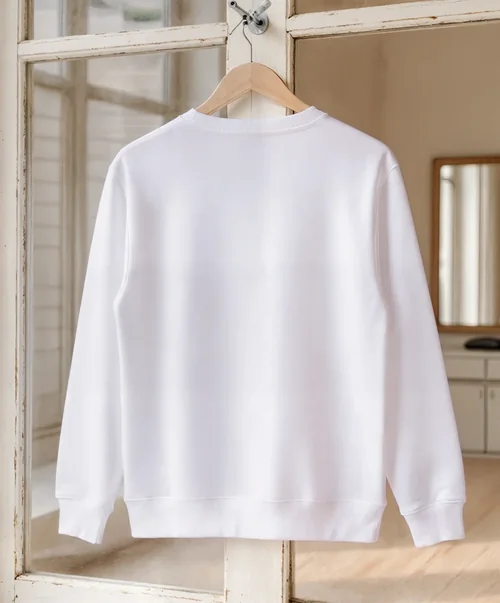 Stylish Mockup of a White Sweatshirt in Minimalist Space