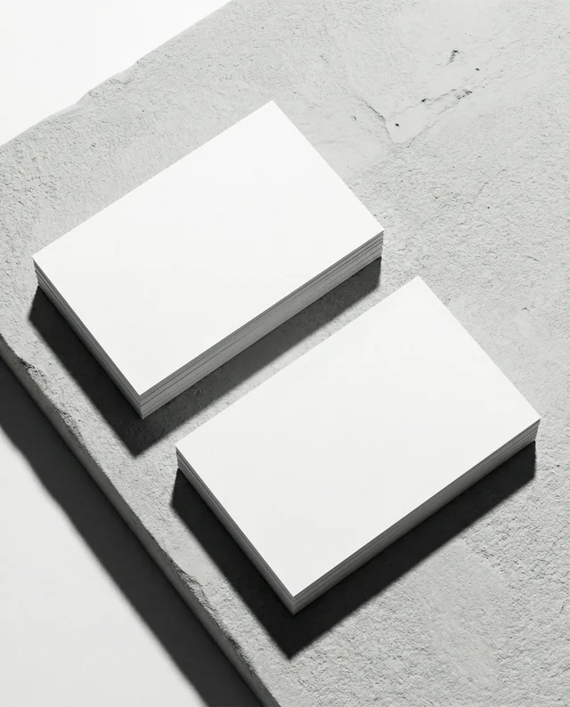 Elegant Mockup of White Business Cards on Concrete Surface