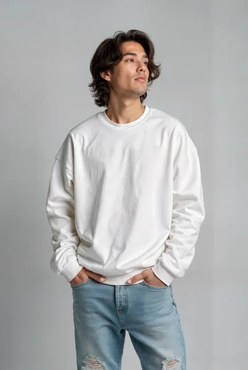 Stylish Mockup of a Young Male in a Sweatshirt