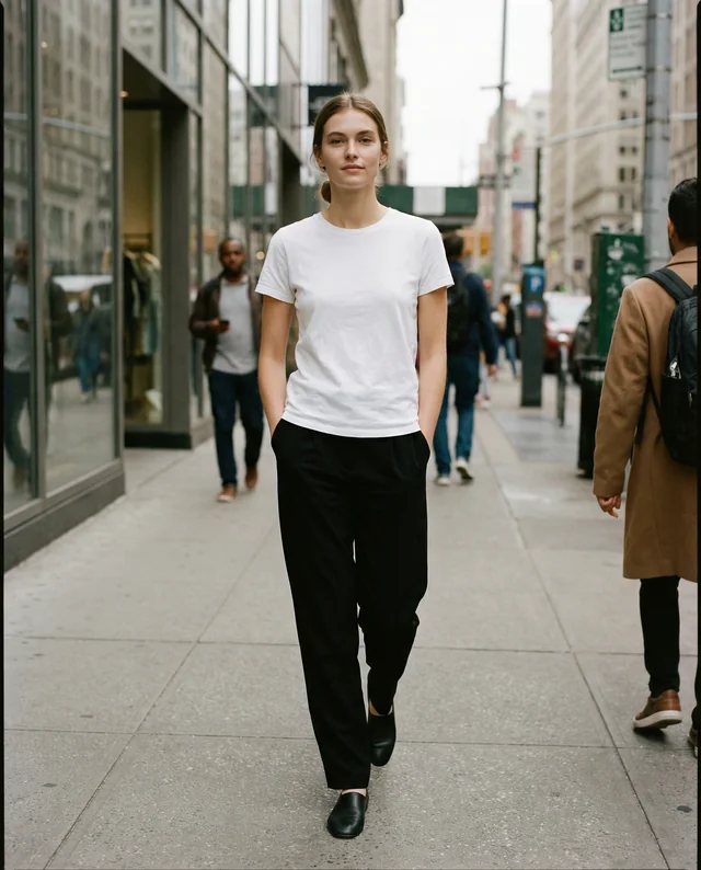 Stylish T-Shirt Mockup in Urban Street Scene