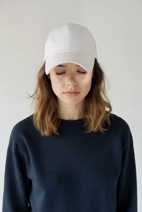 Stylish Mockup of a Woman in a White Hat