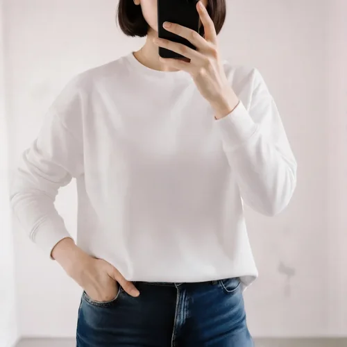 Stylish Sweatshirt Mockup for Trendy Selfie Shots