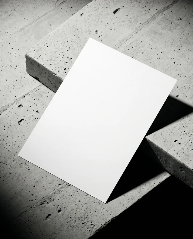 Minimalist Mockup of Blank Flyer on Concrete Surface