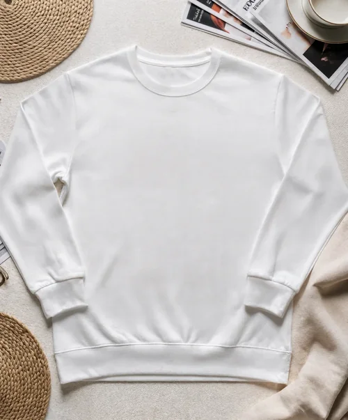 Minimalist Sweatshirt Mockup on Soft Fabric Background
