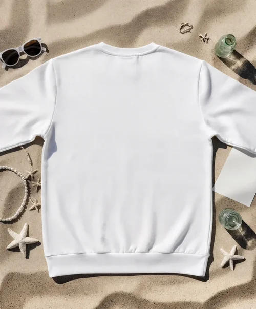 Minimalist Sweatshirt Mockup on Sandy Beach Scene
