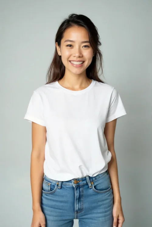 Mockup of a Joyful T-Shirt Style Portrait