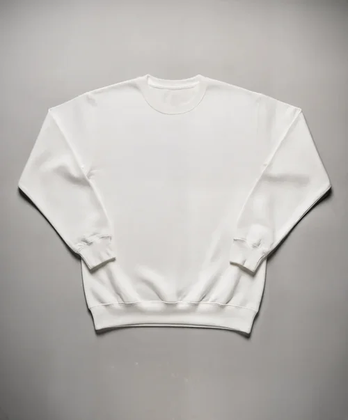 Mockup of a Plain White Sweatshirt on Gray Background