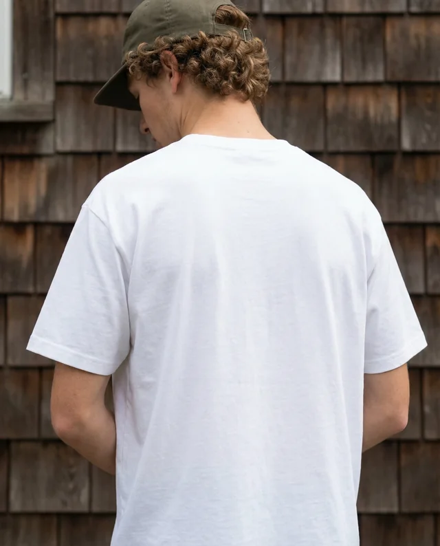 Casual T-Shirt Mockup with Rustic Background