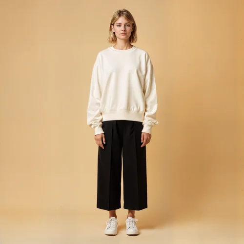 Stylish Mockup of a Young Woman in a Sweatshirt