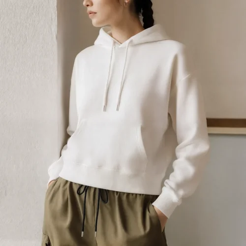 Stylish Mockup of a Cozy Hoodie in Minimalist Setting