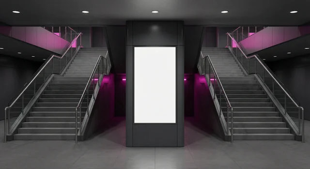 Modern Mockup of a Billboard in a Chic Interior Scene