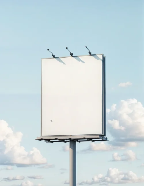 Modern Billboard Mockup in Clear Sky - Minimalist Design