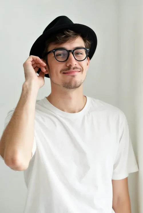 Stylish T-Shirt Mockup Featuring Confident Young Male