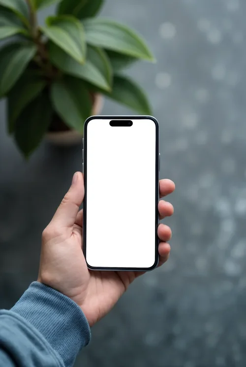 Modern iPhone 16 Pro Max Mockup in Hand - Minimalist Design
