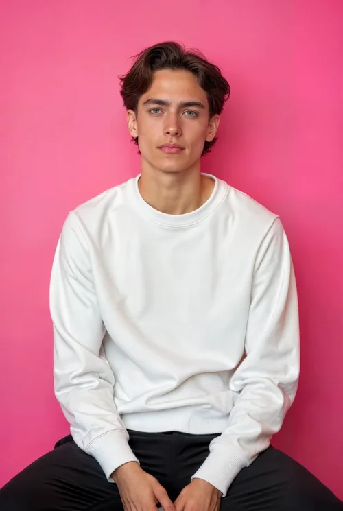 Stylish Mockup of Young Male in Casual Sweatshirt