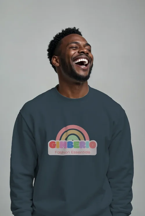 Joyful Man in a Soft Sweatshirt Mockup | Casual Style