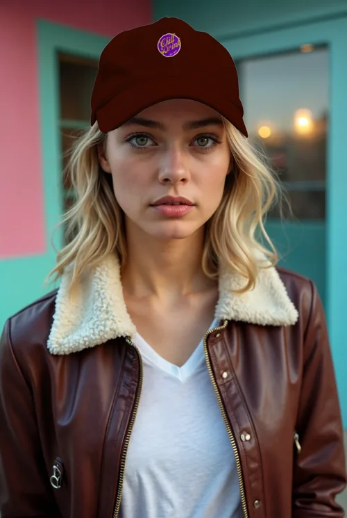 Stylish Mockup of a Woman in a White Hat and Cap