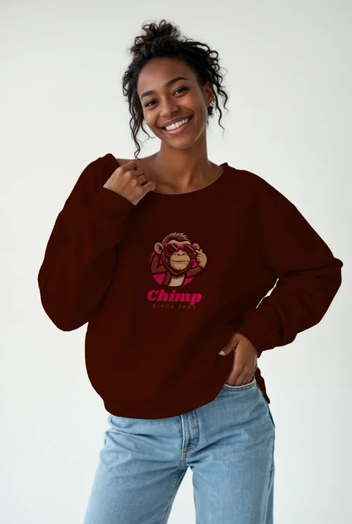 Mockup of a Joyful Woman in a Stylish Sweatshirt