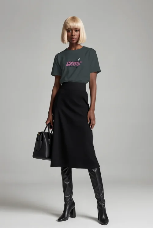 Stylish Mockup of T-Shirt in Contemporary Fashion Shoot