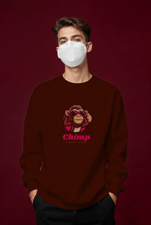 Mockup of a Casual Sweatshirt with Face Mask