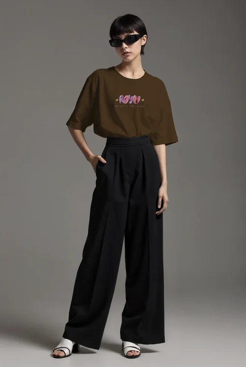 Stylish T-shirt Mockup Featuring Contemporary Fashion Model