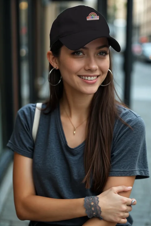 Stylish Mockup of a Woman in a Baseball Cap