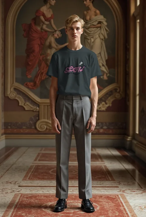 Elegant T-Shirt Mockup in Luxurious Italian Setting