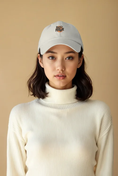 Mockup of a Stylish Hat: Young Woman in a Cap