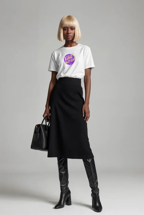 Stylish Mockup of T-Shirt in Contemporary Fashion Shoot