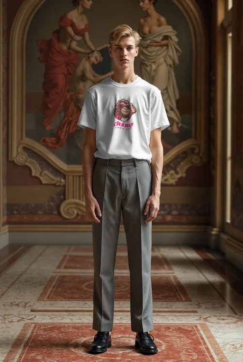 Elegant T-Shirt Mockup in Luxurious Italian Setting