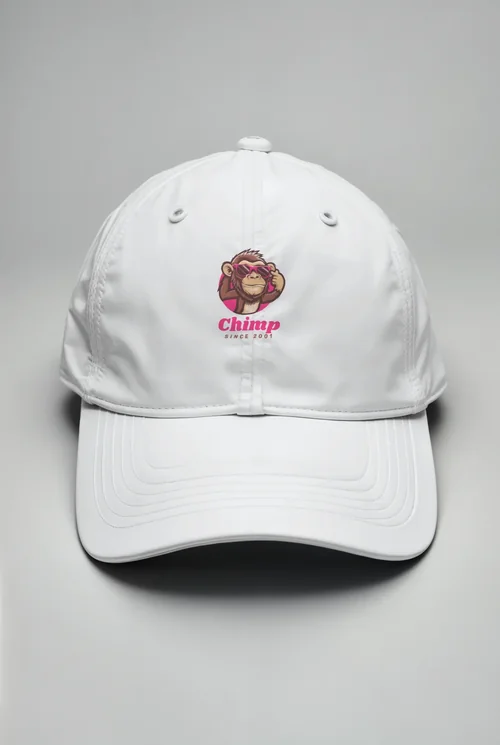 Mockup of a Minimalist White Baseball Cap Design