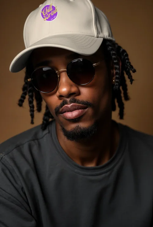 Contemplative Man in Mockup Hat: Stylish Cap Portrait