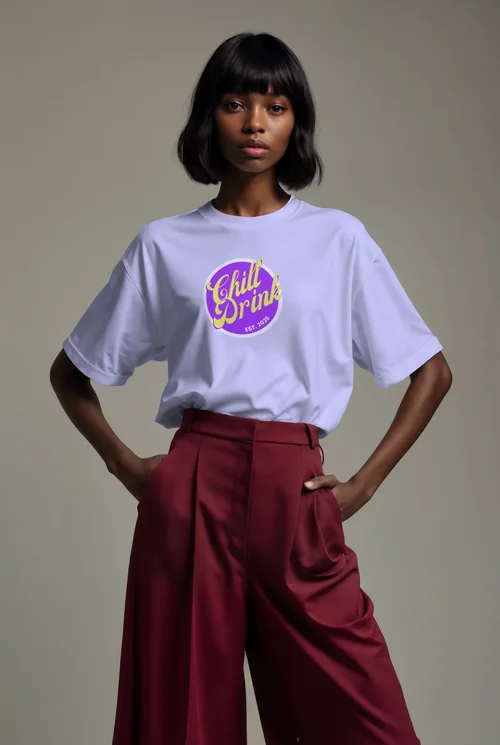 Stylish T-Shirt Mockup with Young Female Supermodel
