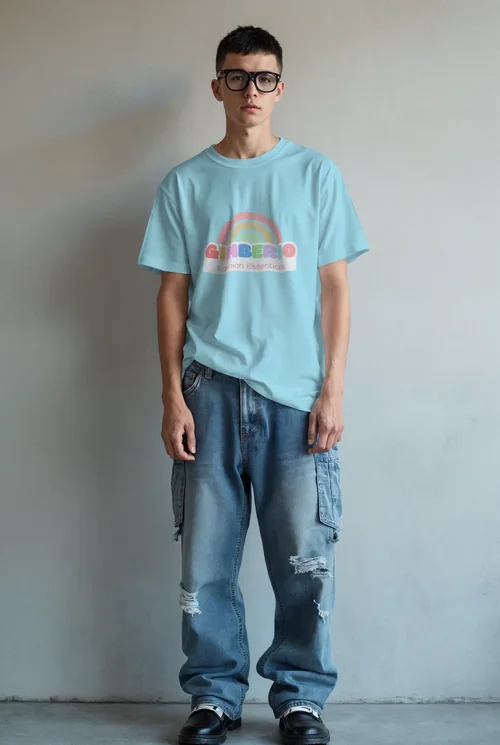 Stylish Mockup of T-Shirt in Urban Fashion Setting