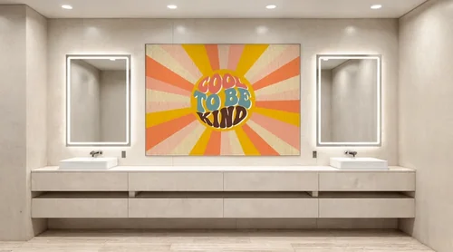 Modern Bathroom Mockup with Billboard Design Elements