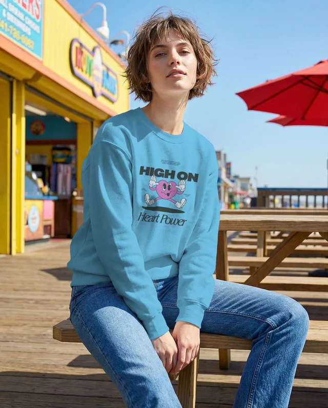 Cozy Sweatshirt Mockup for Laid-Back Beach Vibes