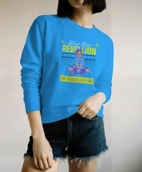 Stylish Sweatshirt Mockup of a Confident Young Woman