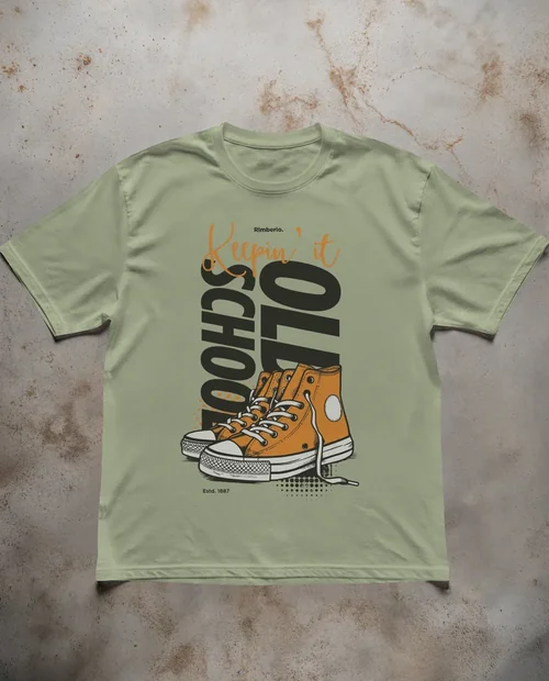 Realistic T-Shirt Mockup on Textured Concrete Surface