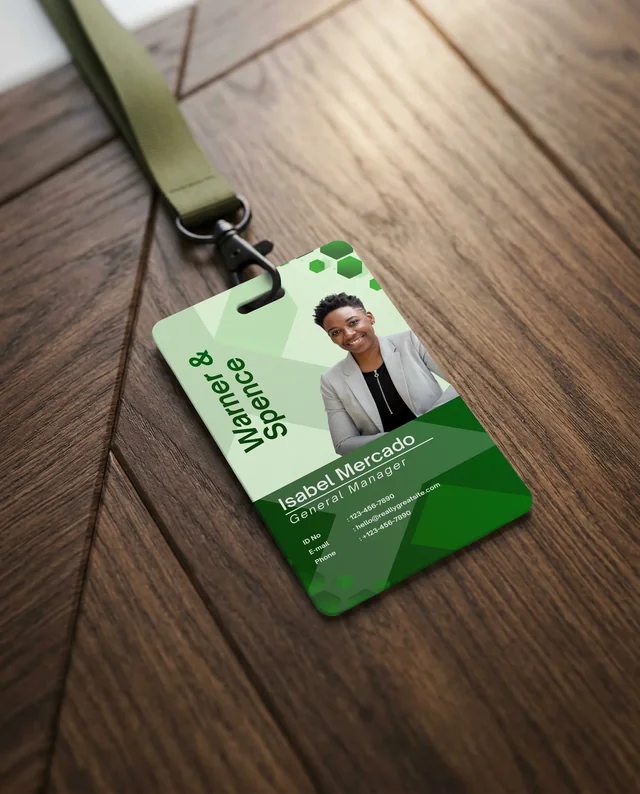 Minimalist Mockup of a White ID Card on Wood Surface